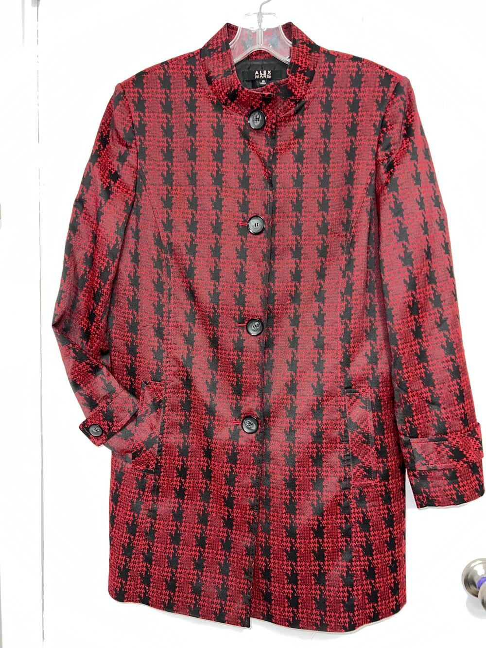Vintage Alex Marie Houndstooth Jacket Red & Black size 12